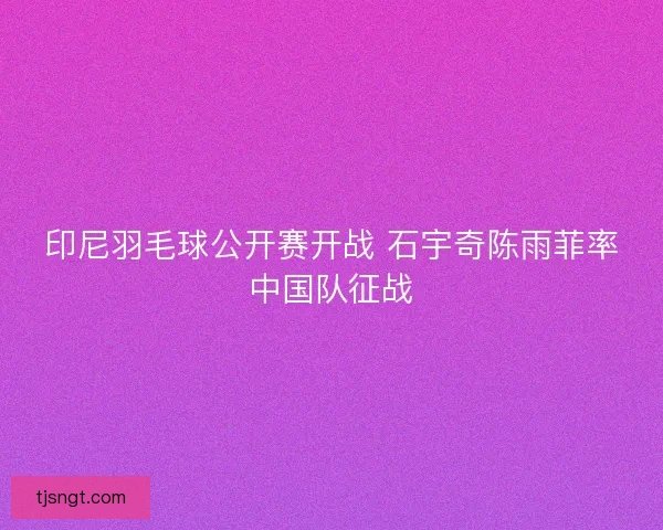 印尼羽毛球公开赛开战 石宇奇陈雨菲率中国队征战 印尼羽毛球公开赛开战 石宇奇陈雨菲率中国队征战
